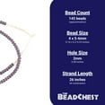 thumbnail image 4 of The Bead Chest Purple White Heart Beads 6mm Ghana African Round Glass Large Hole 26 Inch Strand Handmade, 4 of 4
