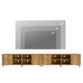 thumbnail image 3 of 2-in-1 TV Stand Cabinets for 100+ Inches TVs, Modern Farmhouse Wood Entertainment Center with Door, Oak Brown, 3 of 6