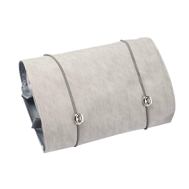 Bolsas de aseo de viaje plegables jinwen multiusos separables con cremalleras suaves Gris rollo de estuche de maquillaje