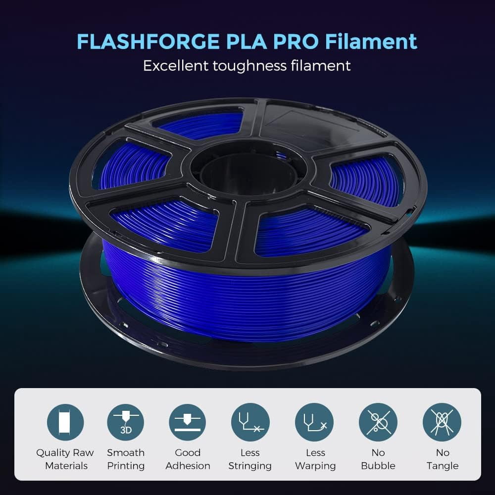 Flashforge PLA PRO Filament 1.75mm, 1KG/2.2lbs PLA Pro 3D Printer Filament, Blue