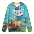thumbnail image 3 of The Octonauts Jacket Casual Oversized Hoodie Stylish Zipper Hooded Sweatshirt Warm Loose Outerwear 5XL, 3 of 8