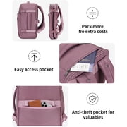 WANDF 18 Carry on Travel Backpack with Clear Toiletry Bag,30L Airline Approved Personal Item Bag 18x14x8 with USB Port, Laptop Backpack Casual Daypack for Weekender Business(Pink)