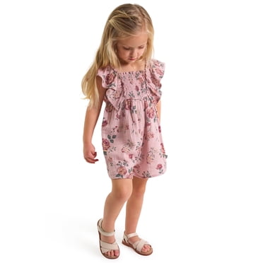 Modern Moments by Gerber Toddler Girl Flutter Romper with Smocking, Sizes 12 Months - 5T