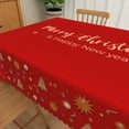 thumbnail image 2 of Nanqianyi Merry Christmas Rectangle Tablecloth - Red Ball XMAS Tree Table Cloths for Christmas New Year Holiday Party Decorations, 60x102 inch, Red, 2 of 12