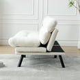 thumbnail image 5 of Bianlte 98% Teddy Reclining Adjustable Armrests Futon Sofa Bed, White, 5 of 7