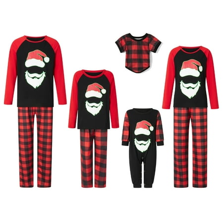 

DuAnyozu Matching Family Pajamas Sets Christmas PJ s Holiday Christmas Deer Printed Sleepwear with Plaid Pants