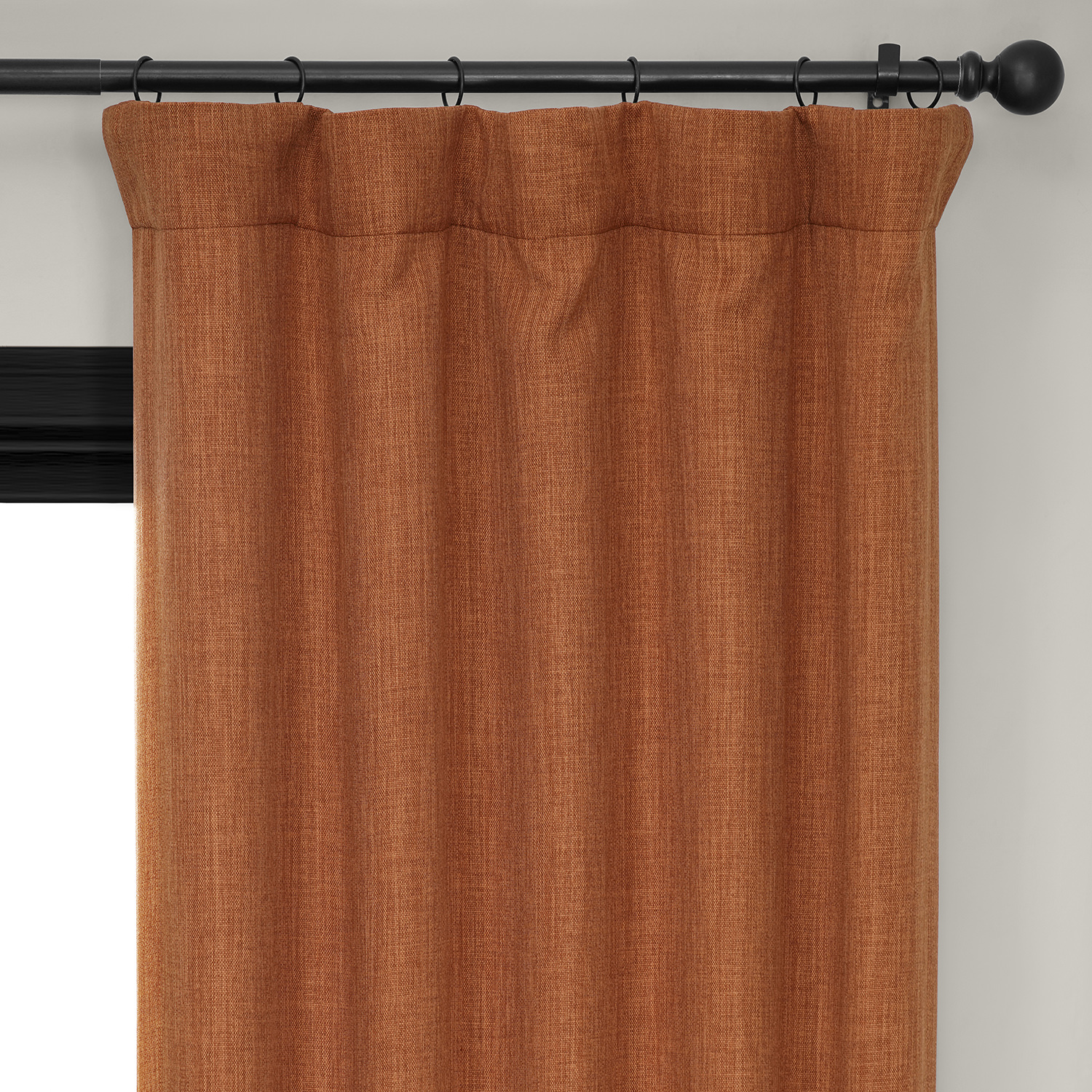 HPD Half Price Drapes Desert Orange Faux Linen Room Darkening Curtains for Bedroom & Living Room Curtains (1 Panel), Door & Window Curtains 96 inches long, Rod Pocket curtains & drapes, 50W X 96L