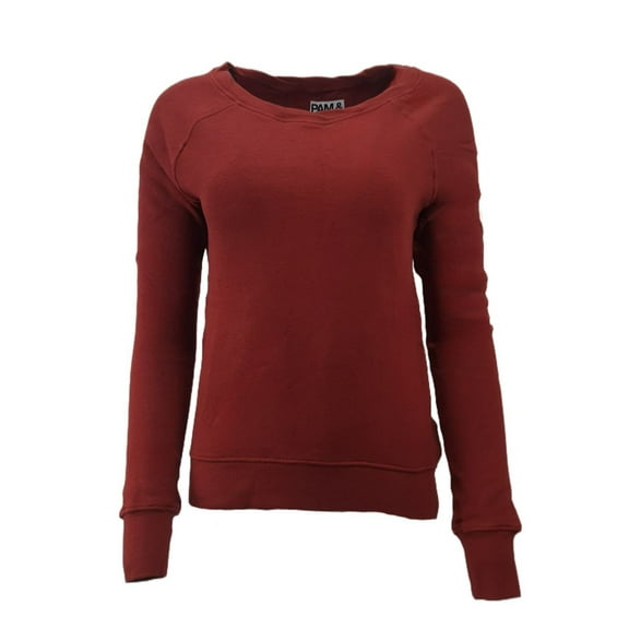 PAM & GELA Women's Brick Annie Hi Lo Sweatshirt, Red, X-Small