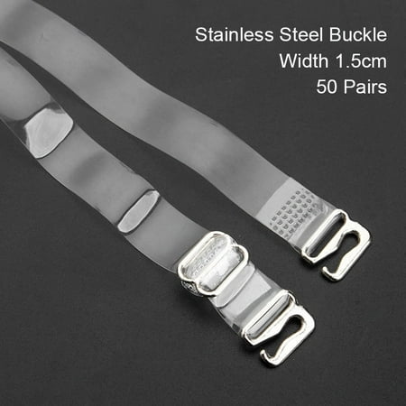

Invisible Clear Bra Strap Non-Slip Adjustable Soft 10/25/50 Pair Transparent Shoulder Strap for Women