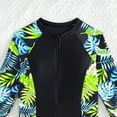 thumbnail image 5 of newwalpole Full Body Kids Swimsuit One Piece Rash Guard Long Sleeve Wetsuit Skin for Girls Boys Green for Size 10-11 Years, 5 of 6