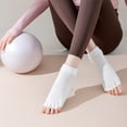 thumbnail image 5 of Antiskid Toe Separator Gym Socks Cotton Lightweight Design Secures Fit Yoga Pilates Open Toe Ankle Socks for Women, 5 of 9