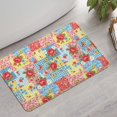 thumbnail image 2 of Pioneer Flower Floral Print Pattern Bathroom Rugs Mat, Non Slip Microfiber Bathroom Rug with Rubber Backing, Soft Mats for Bathroom Floor Tub Shower, 17"x27", 2 of 5