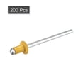thumbnail image 3 of Uxcell 3.2mm x 5mm Aluminum Open End Flat Round Head Blind Rivets, Gold Tone 200 Pack, 3 of 5