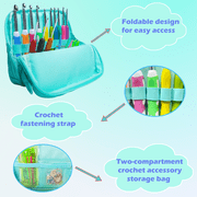 Yarniss 33 pcs Crochet Hooks Kit Knitting Accessories with Crochet Case, Colorful Ergonomic Crochet Needles Set with Case