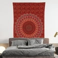 thumbnail image 2 of Bless International Indian hippie Bohemian Psychedelic Golden Blue Peacock Mandala Wall hanging Bedding Tapestry(Golden Red, Medium(54x60Inches)(137x152cms)), 2 of 4