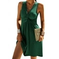 thumbnail image 4 of Sleeveless V-Neck Cross Knot Slim Fit A-Line Casual Dress, 4 of 5