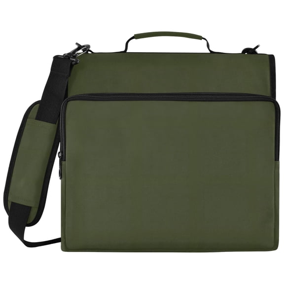 ALAZA Zipper Binder Olive Green Solid Pattern 2 inch 3 Ring 500 Sheet Capacity Trapper Keeper File Folder Organizer Bag