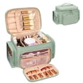 thumbnail image 1 of Bolsa organizadora de bolsas de maquillaje Bagmoly, tamaño grande, de nailon verde, de viaje, 1 of 8