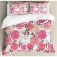 thumbnail image 3 of Dahlia Flower Duvet Cover Set Twin Size, Springtime Inspired Mix of Blossoms Bouquet Romantic Feminine Retro Leaflets, Decorative 2 Piece Bedding Set with 1 Pillow Sham, Pink Grey, by Ambesonne, 3 of 3