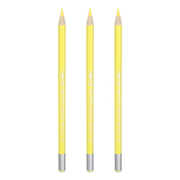 Uxcll Watercolor Pencils, Lemon Yellow Color Pencil Set Sketch Coloring Drawing Colored Pencils Bulk Artist Drawing Supplies for Adult Coloring Book Blending, 3 Pcs