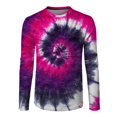 thumbnail image 5 of T-shirts d'Automne pour Homme Col Rond Manches Longues Hauts Imprimé Teinture sur Nœuds Blouses d'Automne, 5 of 5