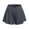 thumbnail image 3 of BUIGTTKLOP Crossover Athletic Shorts for Women 2 in 1 Flowy Running Shorts with Pockets Workout Tennis Skorts, 3 of 4