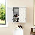 thumbnail image 3 of HLR Wall-Mounted Bathroom Storage Cabinet with Gold Trim, Bathroom Cabinet with Adjustable Shelves, 3 of 9