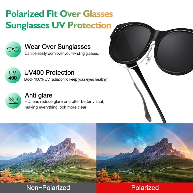 Polarized Sunglasses Fit Over Glasses for Men Women  display picture 3