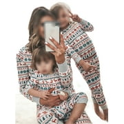 Aunavey Christmas Family Pajamas Set Pants Women Men Boy Girl Matching Sleepwear Clothes Set