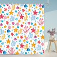 thumbnail image 2 of Cute Kids Shower Curtain Under The Sea Pattern, Lovely Cartoon Pastel Colors Aquarium Bathroom Decor Curtain for Children, Funny Colorful Ocean Creatures Fabric Shower Curtain Sets for Kids 72X72IN, 2 of 6