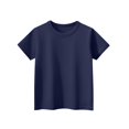thumbnail image 6 of Xyxonk Short Sleeve Shirts for Girls Fall Trendy Girls Tops Size 10-12 Kids Crewneck Tee Shirts Cute Plain Tween Girls Clothes Tween Tshirts Navy 130, 6 of 6