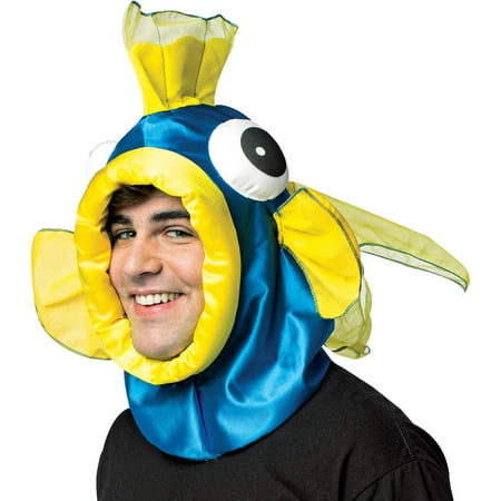 Blue Fish Open Face Mask Adult Halloween Accessory