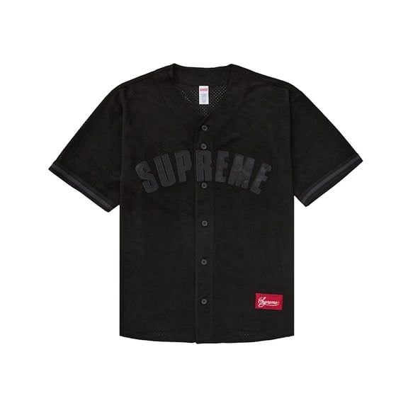 Supreme Men's Ultrasuede Mesh Baseball Jersey Black, from StockX