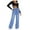 Light Blue, variant on Lindreshi Jeans for Women Plus Size Clearance Women's Color High Waisted Versatile Straight Slender Loose Leg Pants