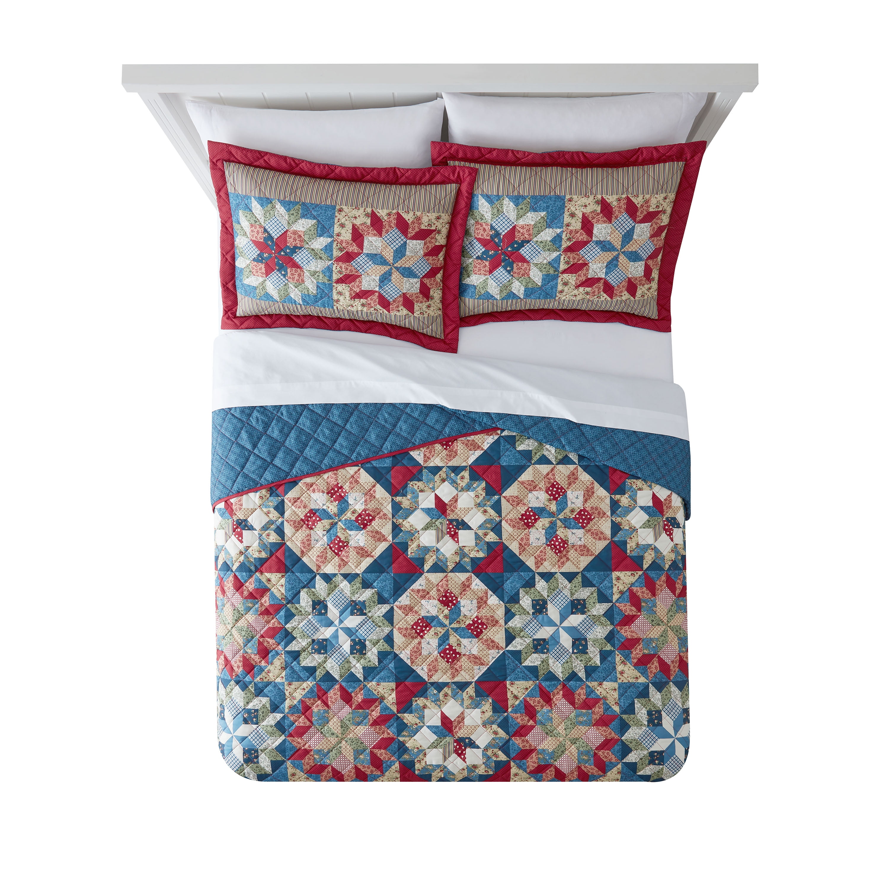1 Mainstays Shooting Star Red Quilted King  Pillow Sham