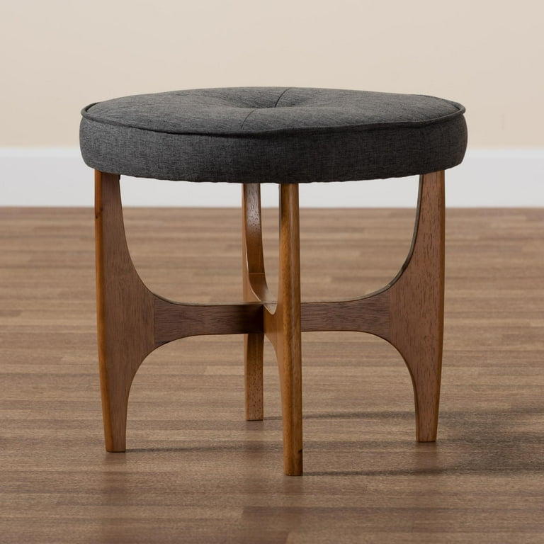 Baxton Studio Theo Japandi Greyish Beige Fabric and Walnut Baxton Studio Theo Japandi Greyish Beige Fabric and Walnut