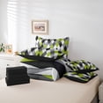 thumbnail image 6 of jejeloiu Modern Abstract Geometric 7-Piece Twin Bedding Sets,Green Gray Rhombus Bedding Comforter Set For Men Women Reversible, 6 of 8