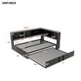 thumbnail image 2 of Harper & Bright Designs Full Size Daybed with Trundle and Bookcase, L-Shape Daybed with USB Ports for Boys Girls Adults, Wood Full Corner Bed with Storage Headboard and Trundle, Black, 2 of 14