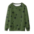 thumbnail image 3 of HAiming Women Tops Round Neck Star Printed Long Sleeved Casual Pullover Solid Color Sweatshirt Trendy Blouse, 3 of 3