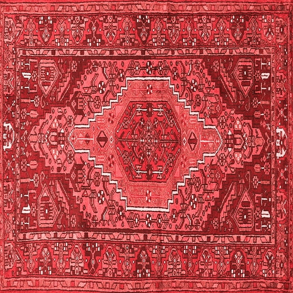 Ahgly Company Indoor Square Persian Red Traditional Area Rugs, 6' Square