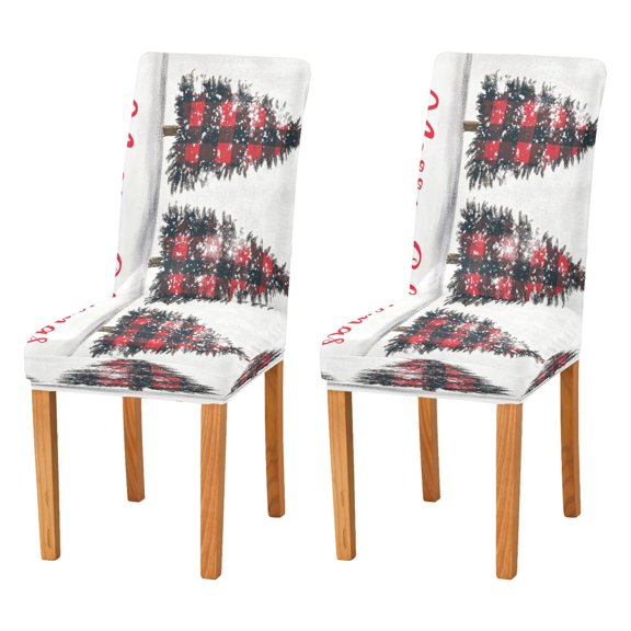 BZSMCE Chairs Slipcovers Dining Chair Covers Three Christmas Trees Creative Pattern