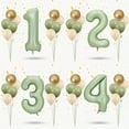 thumbnail image 2 of 12pcs Green white Golden Latex Balloons and Digital Aluminum Film Set - 32-inch olive Green digital balloons 4, birthday Party decorations, Halloween decorations, Christmas decorations, 2 of 9