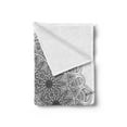 thumbnail image 2 of Mandala Soft Flannel Fleece Throw Blanket, Monochrome Pattern and Heritage Oriental Inspired Cosmos Artwork, Cozy Plush for Indoor and Outdoor Use, 50" x 70", Black, by Ambesonne, 2 of 5