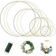 thumbnail image 1 of Metal Rings for Crafts - 12-Piece Set, Gold, Silver & Black Dream Catcher Hoops with Galvanized Wire, 4 Sizes (50-200mm) for DIY Projects, Wedding Decorations, and More, 1 of 7