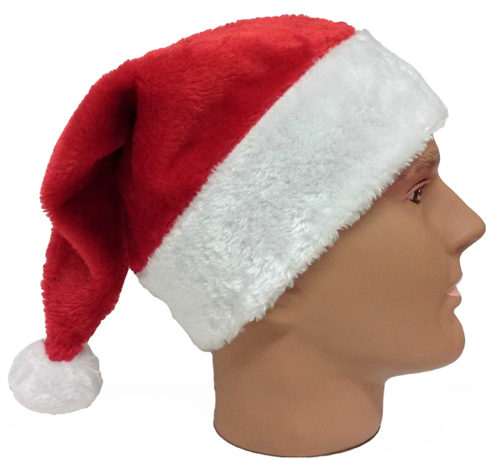 Red Extra Long Santa Hat With White Fur Trim Christmas Party Hat Fancy Dress FI 