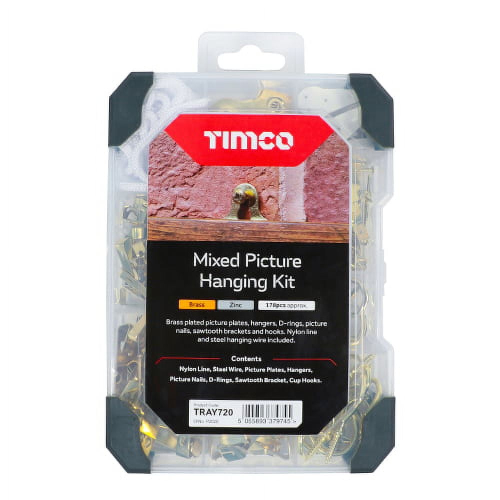 Timco - Mixed Tray - Picture Hanging Kit (Size 179pcs - 179 Pieces)