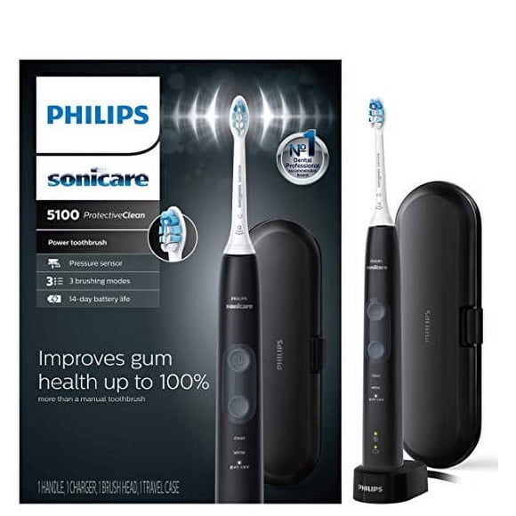 Philips Sonicare ProtectiveClean 5100 Gum Health, Rechargeable Electric Power Toothbrush, Black, HX6850/60