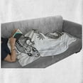 thumbnail image 5 of Salamander Soft Flannel Fleece Throw Blanket, Close Shot Illustration of a Detailed Exotic Lizard in a Crown, Cozy Plush for Indoor and Outdoor Use, 50" x 60", Charcoal Grey and White, by Ambesonne, 5 of 5