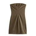 thumbnail image 3 of SMihono Womens Satin Silk Backless Strapless Mini Dress Sexy Low Back Tube Club Party Dress for Women High Waisted Sleeveless Party Dress Khaki L, 3 of 3