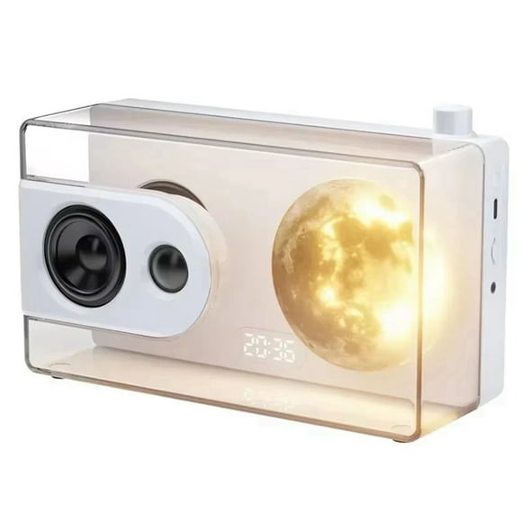 M6 Moonlight Music Box Bluetooth Speaker Support TF Card Play AUX Computer Connection Clock Transparent Sound Box B